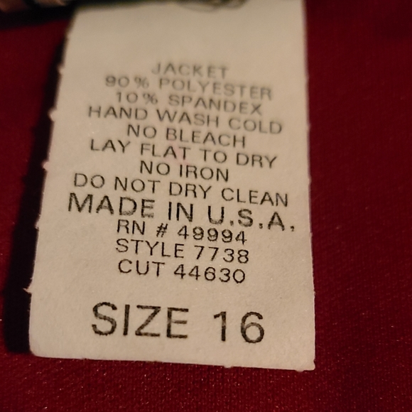 Vintage R&M Richards Red Formal Cocktail Party Holiday Xmas 2 Piece Jacket Dress - Picture 14 of 15